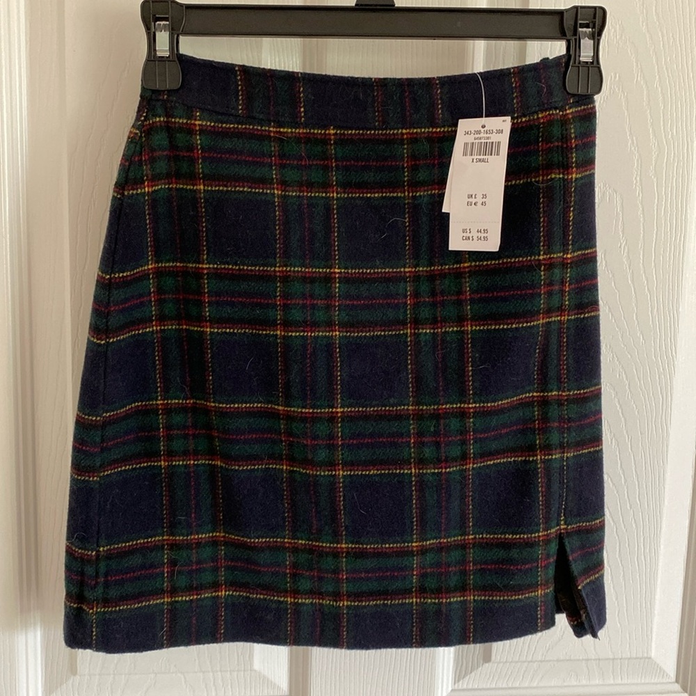 NWT Hollister Plaid Wool Blend Mini Skirt